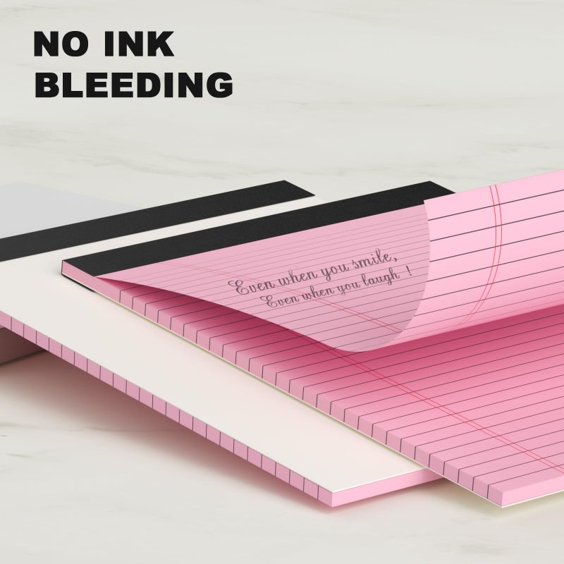 AILZFEI Colored Legal Pads 8.5 x 11 Note Pads 8.5 x 11 inch, Wide Ruled Clear Print Writing Pads 30 Sheets/Pad, 80gsm Colored Paper, Perforated Notepad with Sturdy Back (3 Pads) - Image 4