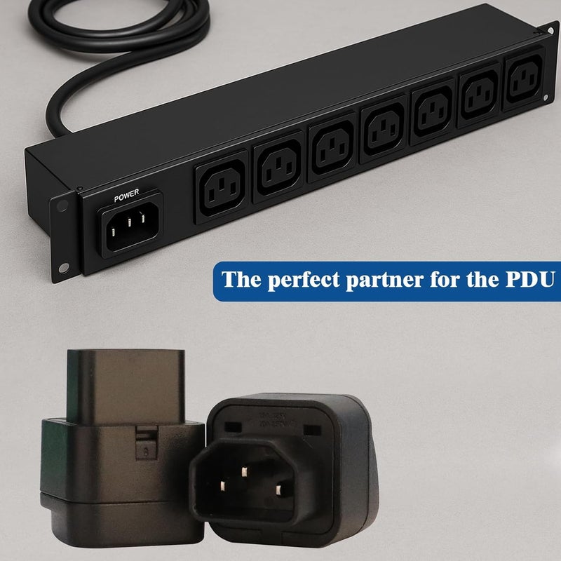 حزمة 2 من محول C14 إلى مقبس المملكة المتحدة، قابس IEC 60320 - محول ذكر IEC 320 C14 إلى مقبس C13 بالمملكة المتحدة - Image 4