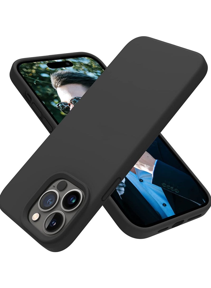 iPhone 14 Pro Max Case, Silicone Shockproof Slim Thin Phone Case for iPhone 14 Pro Max 6.7 inch (Black) - Image 1