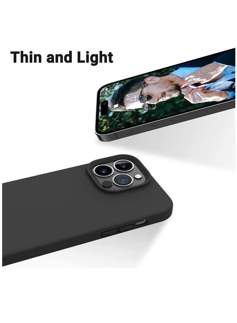 iPhone 14 Pro Max Case, Silicone Shockproof Slim Thin Phone Case for iPhone 14 Pro Max 6.7 inch (Black) - Image 3