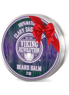Beard Balm with Clary Sage Scent and Argan & Jojoba Oils - Styles, Strengthens & Softens Beards & Mustaches