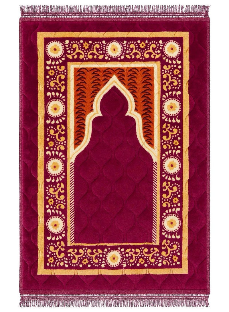 Fabienne Anti-Slip Thick Foam Knee Support Prayer Mat Maroon 80x120 cm - Image 1