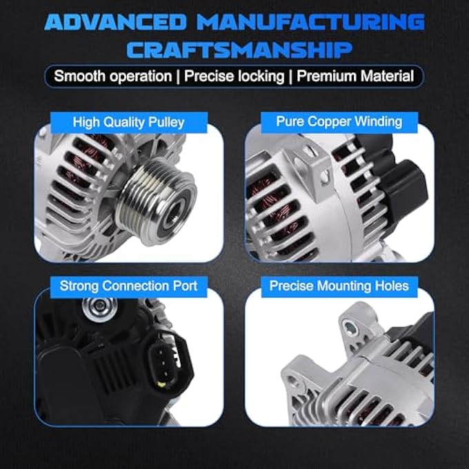 YOMALL Alternator 11491 for 2010-2013 Sonata 2.4L for 2010-2013 Tucson 2.0L / 2.4L for 2010-2013 Forte 2.0L for 2011-2013 Optima/Sportage 2.4L Alternator 110A 6PK 11491N 37300-2G150 TG11C087 - Image 4