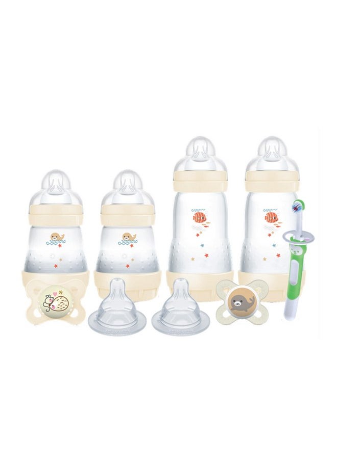 MAM MAM Welcome Home Gift Set (9-Piece), Easy Start Anti-Colic Baby Bottles, Baby Pacifiers, Nipples, Training Toothbrush, Baby Shower Gifts  - Image 1