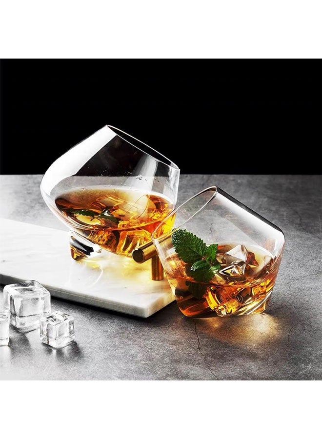 Spinning Whiskey Glasses  , Unique Rotatable Crystal Rock Whiskey Tasting Glass, Cool Whiskey Tumbler - Image 3