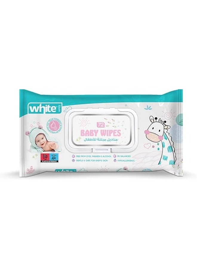 وايت مناديل مبللة للاطفال، 72 منديل - Image 1