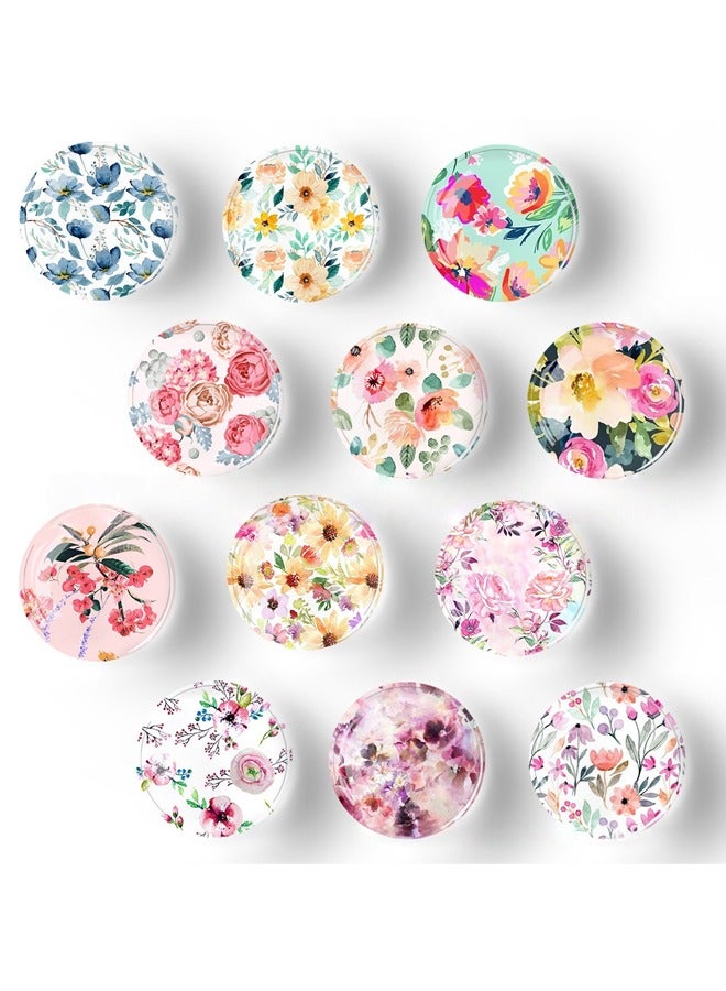 12 مساءً مغناطيس ثلاجة زجاجية ، ملصقات ثلاجة مغناطيس زهور لطيفة ، مغناطيسات ثلاجة بلورية ملونة ، مغناطيس ثلاجة مغناطيسية قوية ، مغناطيس ثلاجة للبيود والمطبخ والمكتب والمنزل والخزانة - Image 1