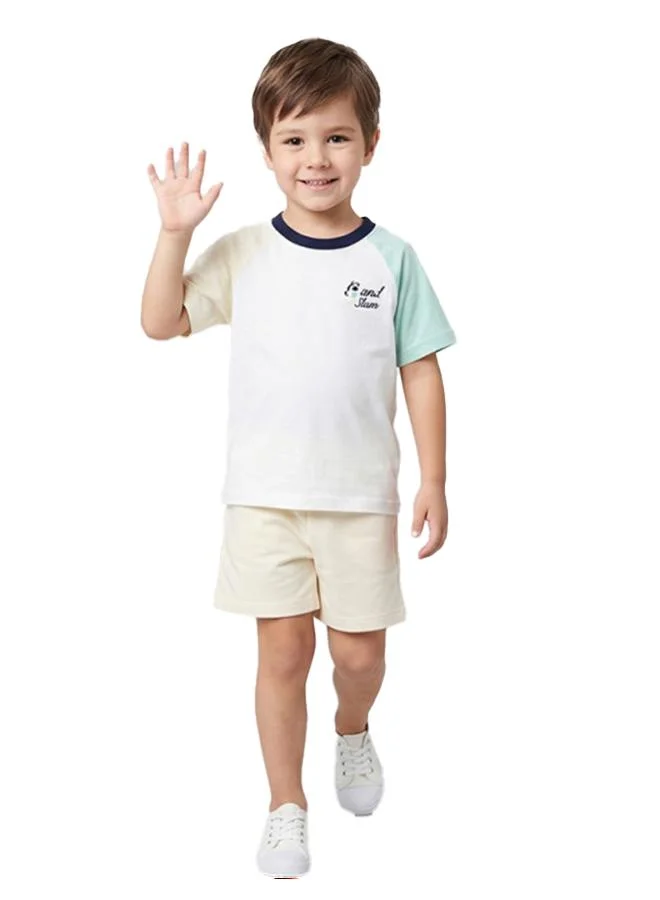 أطفال وأكثر Babies & More Toddler Boys Grey Melange Short Sleeve Short Set