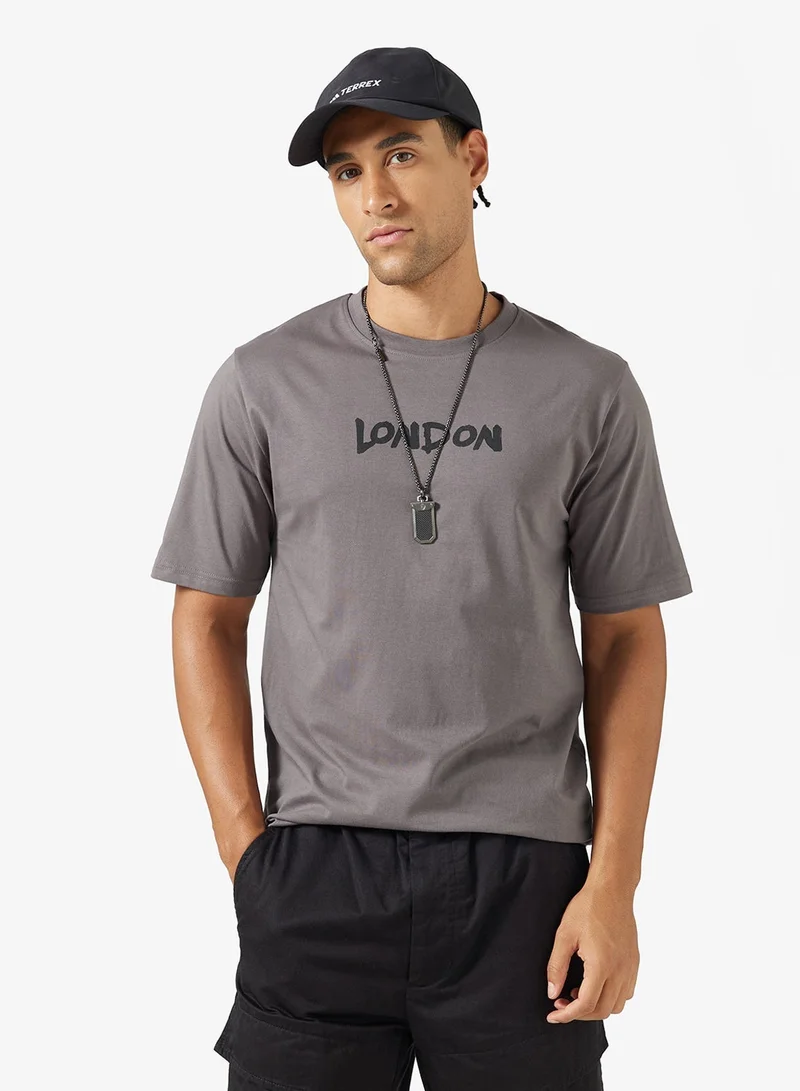 Seventy Five Graphic Print Regular Fit T-Shirt