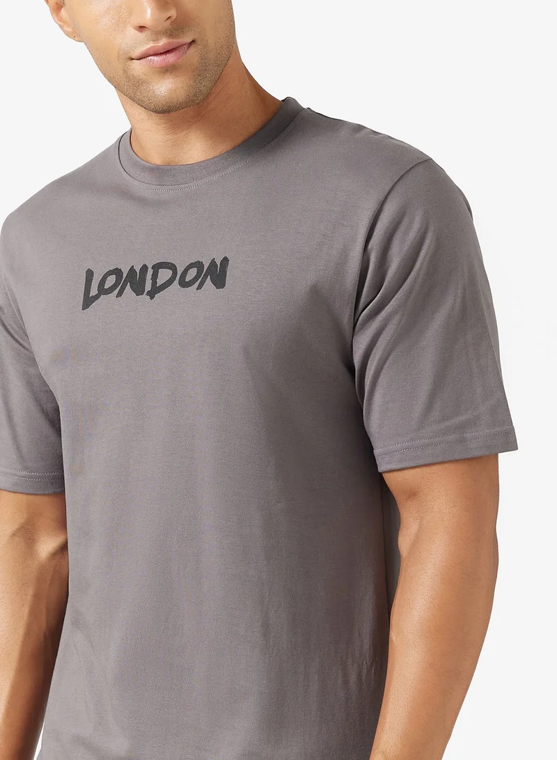 Seventy Five  Graphic Print Regular Fit T-Shirt for Men | Best Price UAE