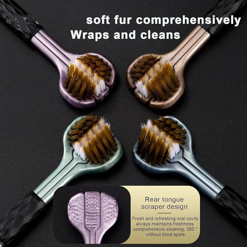 VATTU 3-Sided Toothbrush with Soft Bristles, Complete Teeth and Gum Cleaning, Set of 2 - Image 4