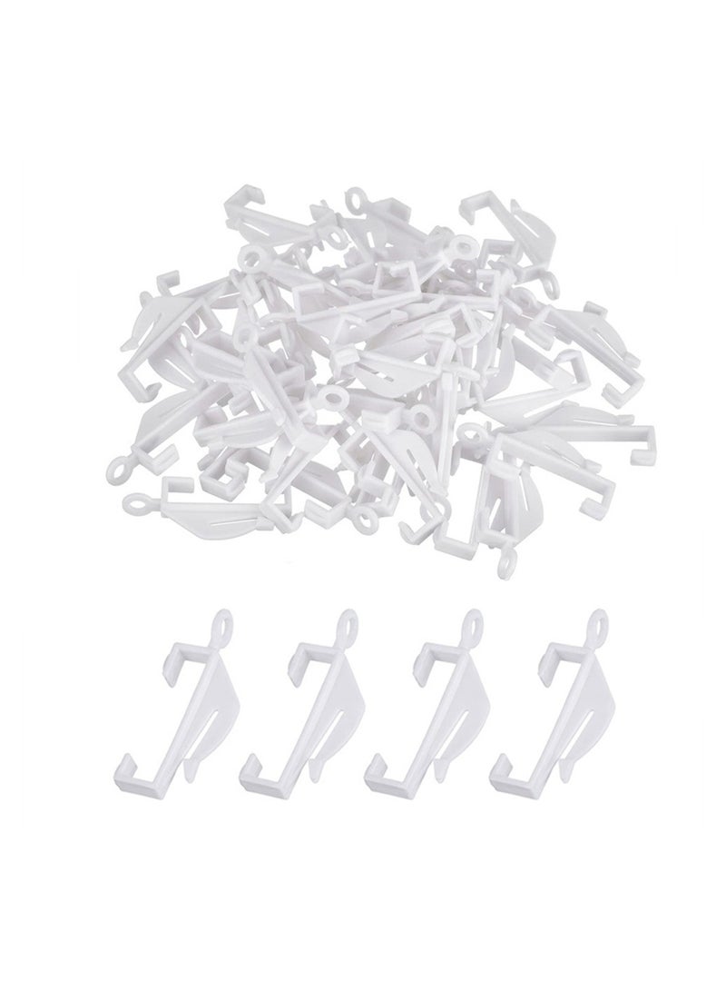 Excefore 100pcs Curtain Hooks Plastic White Curtain Rail Glider Curtain Track Glider Curtains Hooks for Window Curtain Door Curtain and Shower Curtain  - Image 1