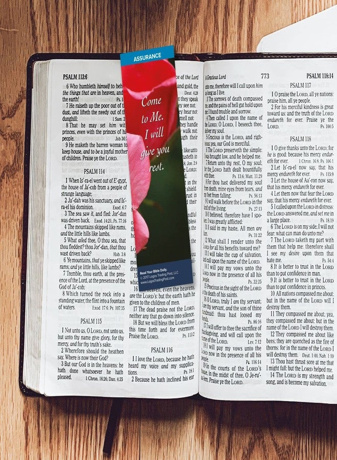 Logos Trading Post Christian Bookmark with Bible Verse, Pack of 25, Assurance Themed, Come to Me, I Will Give You Rest, Matthew 11:28-29 - Image 4