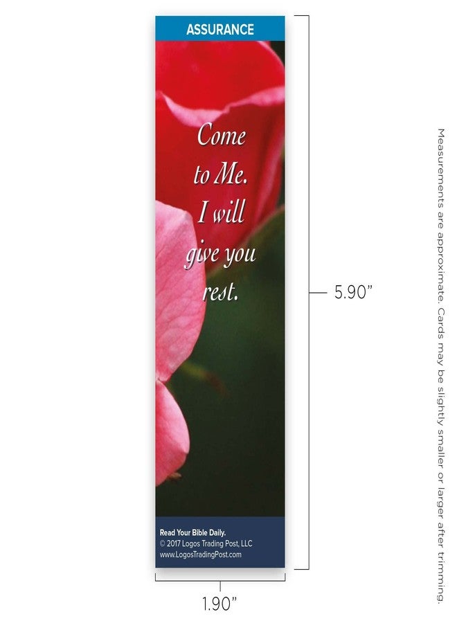 Logos Trading Post Christian Bookmark with Bible Verse, Pack of 25, Assurance Themed, Come to Me, I Will Give You Rest, Matthew 11:28-29 - Image 3