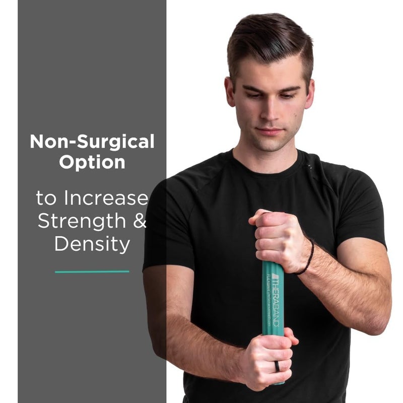 THERABAND FlexBar, Tennis Elbow Therapy Bar, Relieve Tendonitis Pain & Improve Grip Strength, Resistance Bar for Golfers Elbow & Tendinitis, Green, Medium, Intermediate - Image 2
