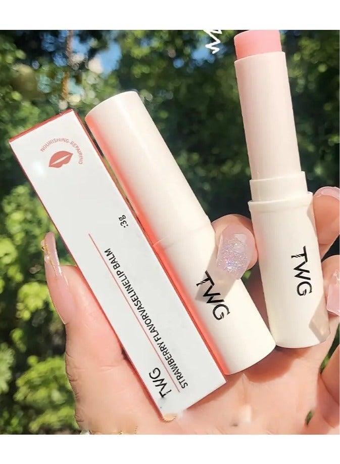 TWG Strawberry Flavored Tinted Lip Balm - Color Changing, Glossy Finish, Moisturizing Paste for All Skin Types, Hydration Boost with Plant Extracts - Image 1