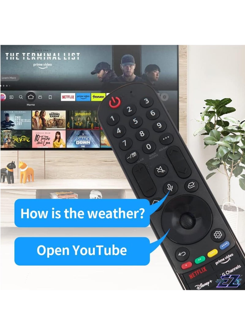 ELTRAZONE Replacement Voice Remote Control AN-MR21GA for LG Smart TV OLED65C1PUB 65 C1 Series 4K OLED (2021) with Netflix Prime Video Disney+ LG Channels Buttons (MR21GA Channels) with battery - Image 2