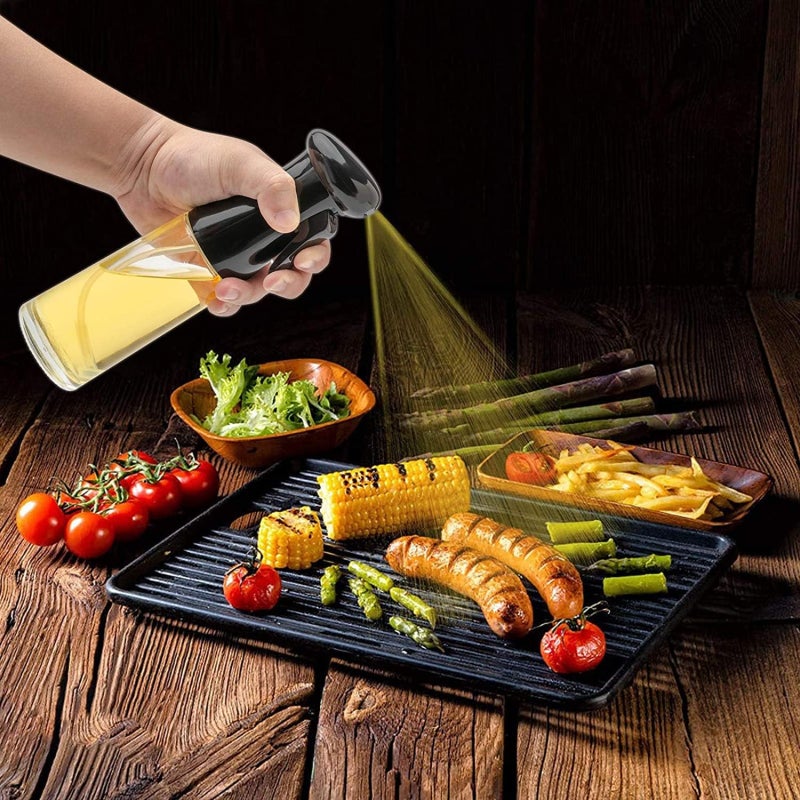 Glass oil vinegar spray bottle kitchen cooking oil seasoning spray  black - Image 2