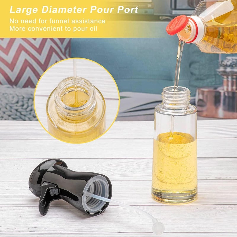 Glass oil vinegar spray bottle kitchen cooking oil seasoning spray  black - Image 4
