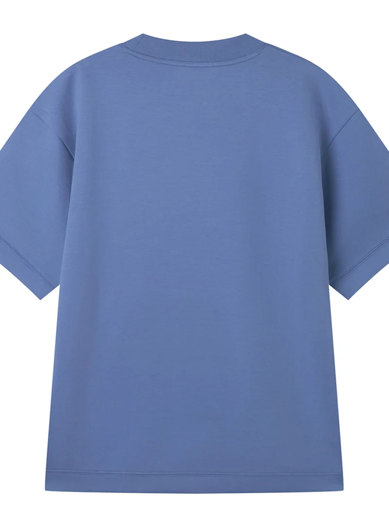 GIORDANO  Men’s Relaxed Interlock Crew Neck Tee with Embroidery for Men | Best Price UAE