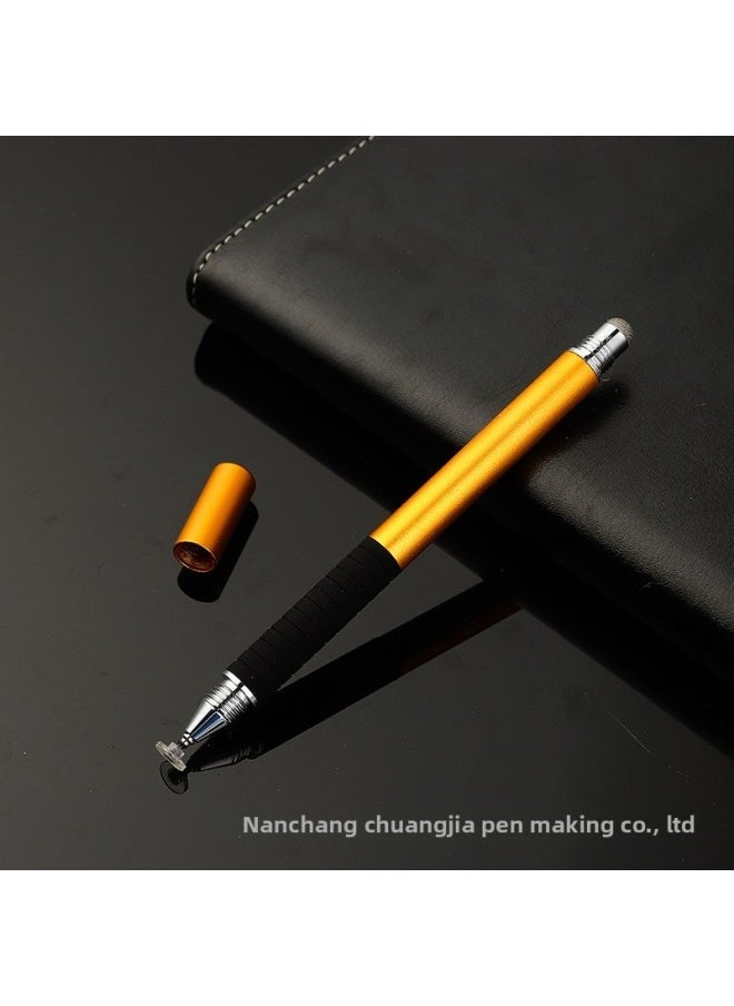 Capacitive Pen Handwriting Touch Pen Disc Pen Available Mobile Phone Tablet Painting Brush Replaceable Cloth Head Touch Pen-Color:Local Gold  - Image 1