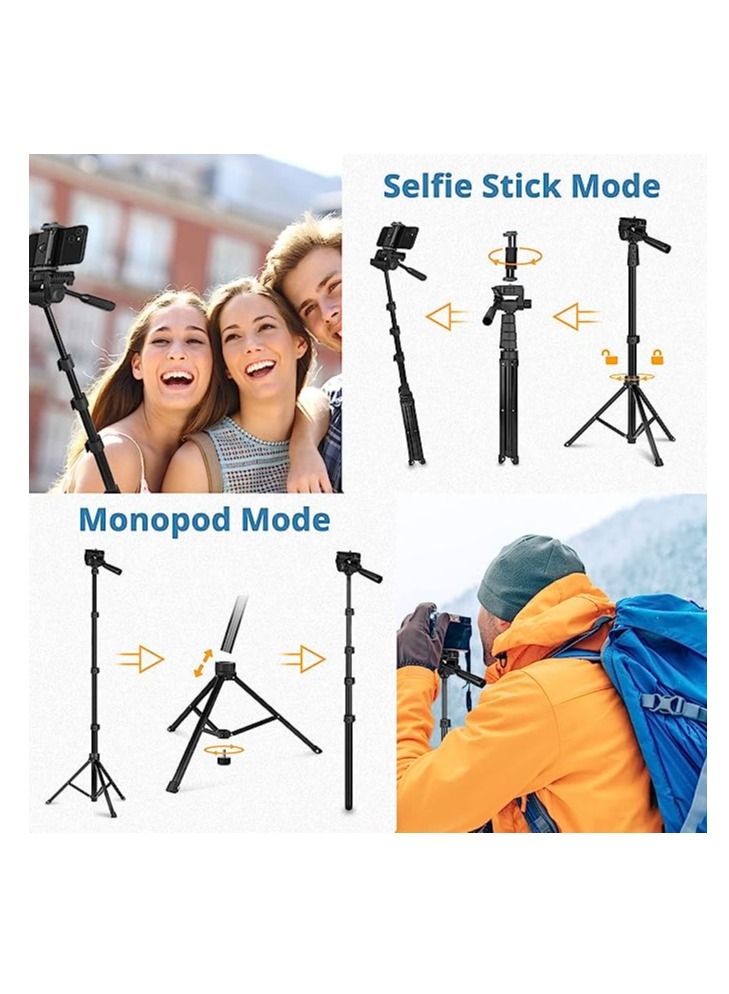 Jmary Tripod Stand With Selfie Stick Black - Image 3