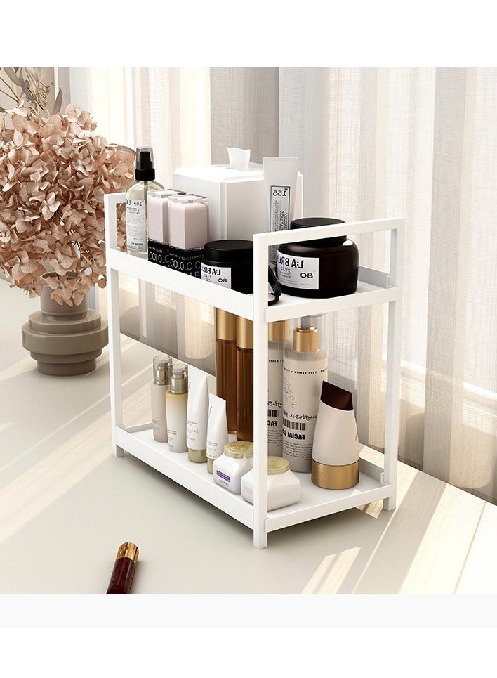 2 Tier Cosmetic Storage Rack Bathroom Skincare Product Desktop Shelf Large-Capacity,Multifunctional Countertop Storage Rack - Image 3