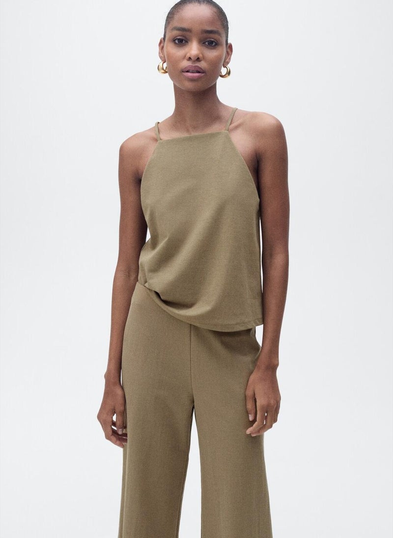 MANGO - Cropped Palazzo Trousers - Image 1