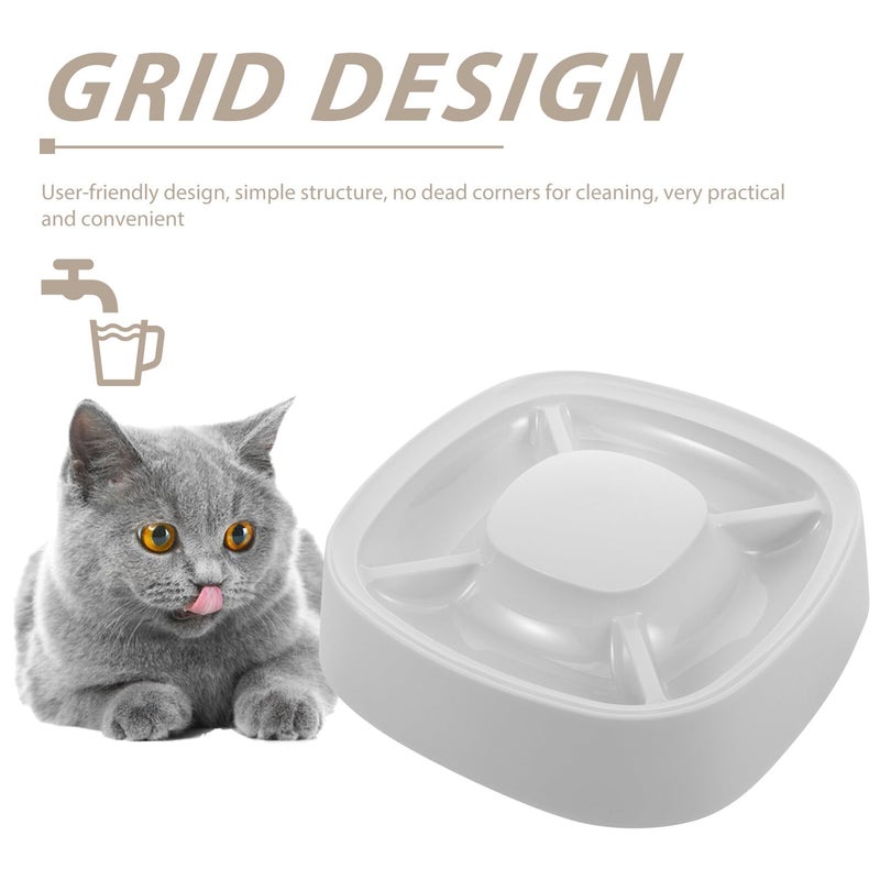 4 In 1 Divided Slow Feeder Bowl Gray Pet Food Container For Controlled Eating - Image 4