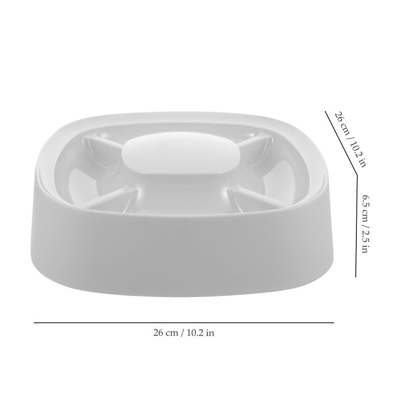 4 In 1 Divided Slow Feeder Bowl Gray Pet Food Container For Controlled Eating - Image 3