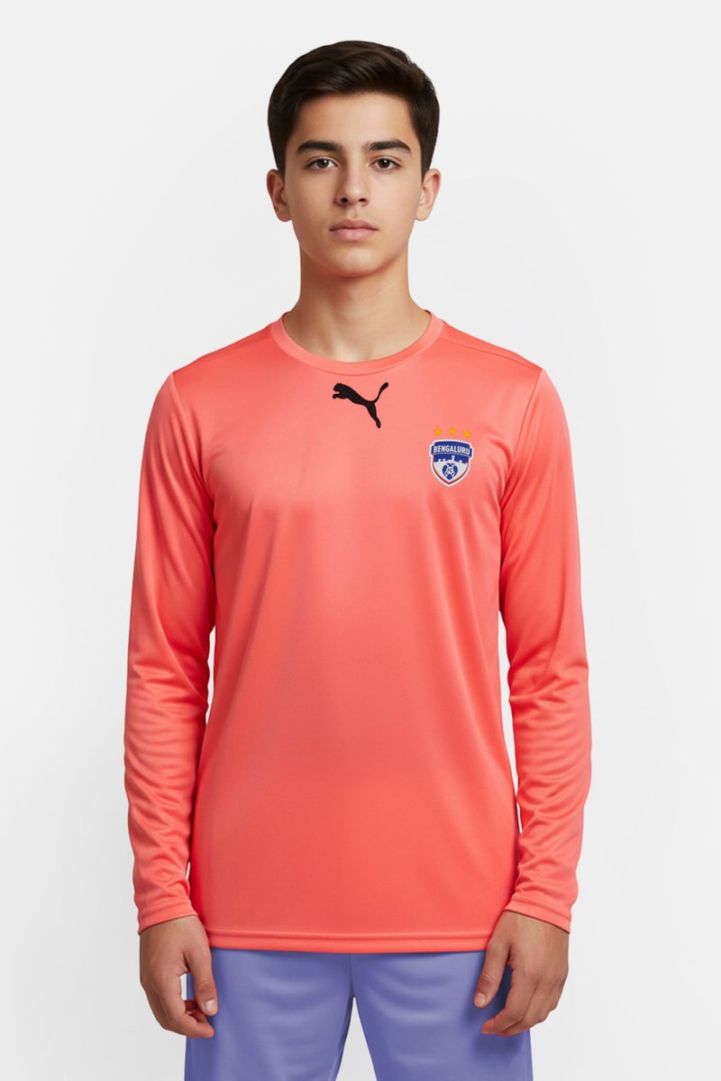 PUMA Kids Boy Sportswear Fit Long Sleeve Goalkeeper Football T-Shirt, Sunblaze - Image 1