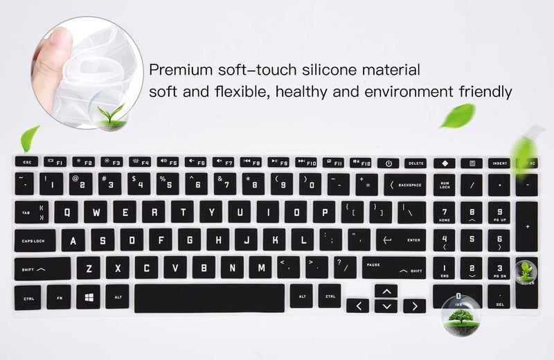 Raya غطاء حماية لوحة المفاتيح السيليكوني لجهاز HP Victus 15 [سلسلة 15-FA 15-FB] (15.6 بوصة) و HP Victus 16 (16.1 بوصة) لأجهزة الألعاب (أسود) - Image 5