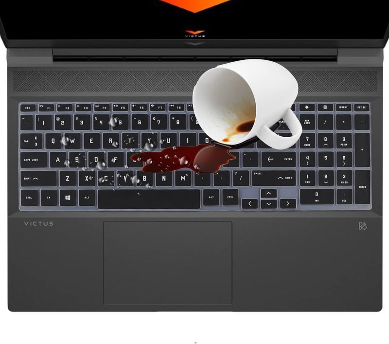 Raya غطاء حماية لوحة المفاتيح السيليكوني لجهاز HP Victus 15 [سلسلة 15-FA 15-FB] (15.6 بوصة) و HP Victus 16 (16.1 بوصة) لأجهزة الألعاب (أسود) - Image 4