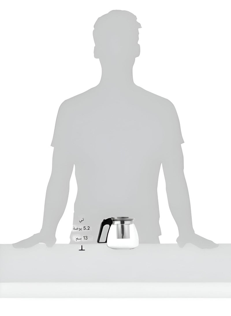 Refreshment Serving Set - Durable Glass Jug Featuring 4 Cups And A Stainless Steel Filter For Refreshing Infusions Like Mint, Hibiscus, And Tea For Elegant Drink Display