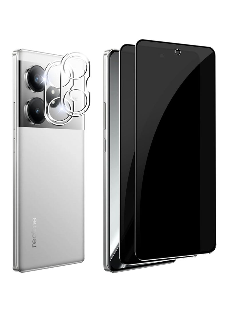general [2 Pack] Privacy Screen Protector Compatible with Realme GT 6/Realme GT 6T with [2 Pack] Rear Camera Lens Protector, Anti-Spy Tempered Glass Film, Anti-Scratch, Bubble-Free - Image 1