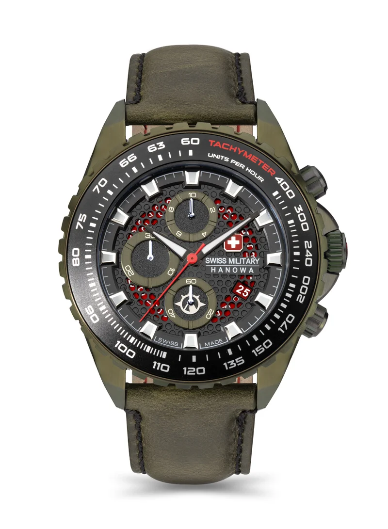 SWISS MILITARY HANOWA Men's Swiss Military SMWGC2102290 Men's Analogue Quartz Watch with Leather Strap…