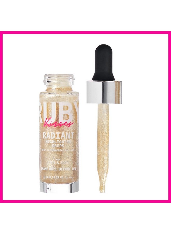 روبي كيسيز مكياج هايلايتر سائل لامع من روبي كيسز، مُضيء ناعم للوجه والجسم، بتوهج طبيعي ولمعان ندى للبشرة (تشامبانج) - Image 2