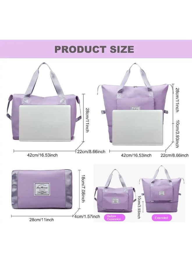 شنطة سفر دفل دو جونس مقاومة للماء قابلة للطي، متوسطة - بنفسجي - Image 1
