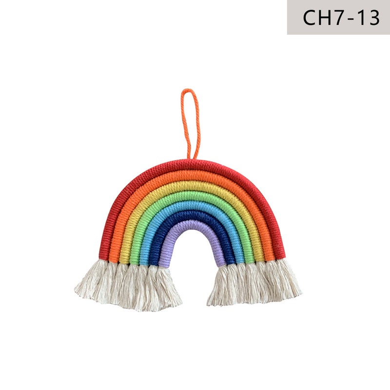 Ins Decoration Nordic Style Home Children'S Room Decoration Pendant Woven Rainbow Hanging Ornament Wall Decoration Hanging Ornament 7 Pieces - Image 1