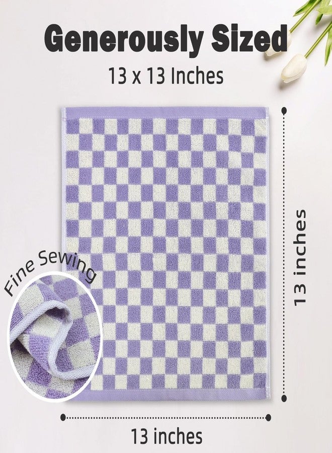 Jacquotha Wash Cloths Checkered 4 Pack 4 Colors - Cotton Washcloths for Face Body, 13 x 13 Inches Daily Cleansing Kitchen Towels - Image 4
