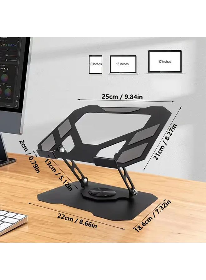 Star Black Multi Angle Adjustable Foldable Laptop Stand for 8 17 Inch Devices - Image 2