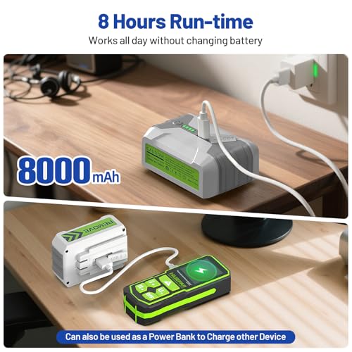 Huepar Pro Laser Level 360 Self Leveling, 4x360° Green Cross Line Laser Tool with Remote Control &8000mAh Rechargeable Li-ion Battery, High Accuracy 4D Laser for Construction, Magnetic Bracket -ZK04CG - Image 4