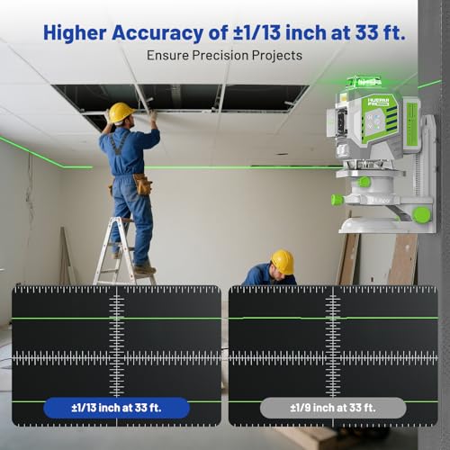 Huepar Pro Laser Level 360 Self Leveling, 4x360° Green Cross Line Laser Tool with Remote Control &8000mAh Rechargeable Li-ion Battery, High Accuracy 4D Laser for Construction, Magnetic Bracket -ZK04CG - Image 2