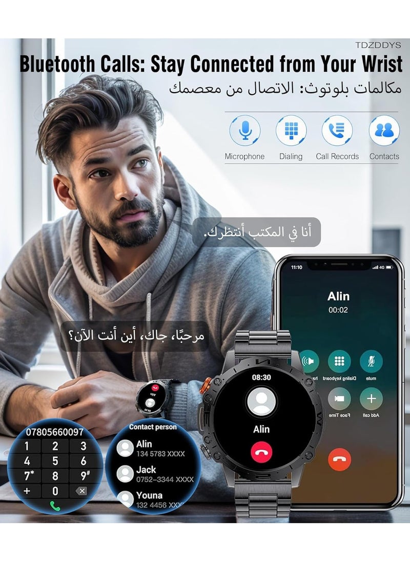 TDZDDYS - 1.43” AMOLED Smart Watch for Men: Answer/Make Calls,TDZDDYS 100+ Sports Modes, Fitness Tracker, IP68 Waterproof, Dual Straps, Compatible with Android/iOS. Monitor Steps, Calories, Heart Rate - Image 1