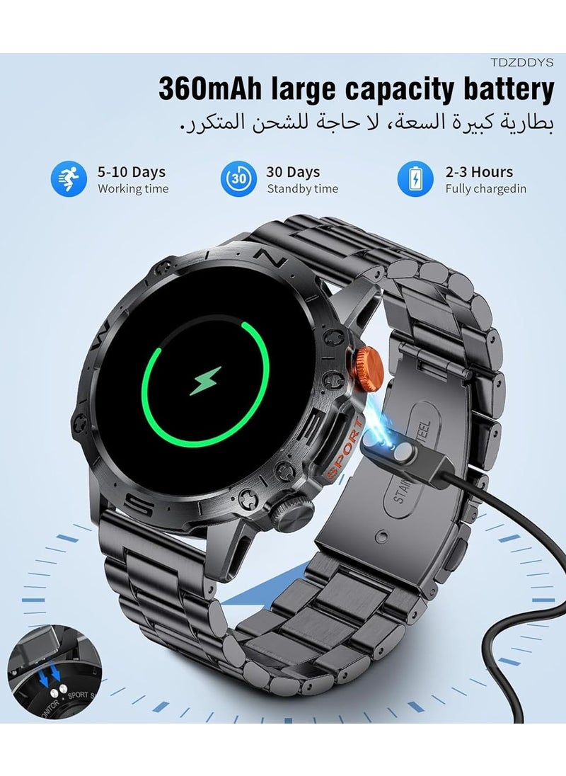 TDZDDYS - 1.43” AMOLED Smart Watch for Men: Answer/Make Calls,TDZDDYS 100+ Sports Modes, Fitness Tracker, IP68 Waterproof, Dual Straps, Compatible with Android/iOS. Monitor Steps, Calories, Heart Rate - Image 1