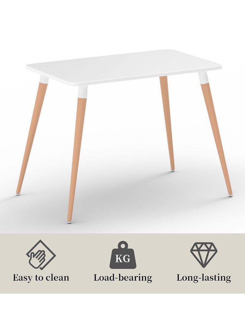 Mahmayi Mahmayi Cenare 5-Piece Dining Set for Kitchen, 120 X 80 Dining Table With 4 X PU Dining Chair - White  - Image 2