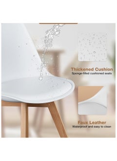 Mahmayi Mahmayi Cenare 5-Piece Dining Set for Kitchen, 120 X 80 Dining Table With 4 X PU Dining Chair - White  - Image 3