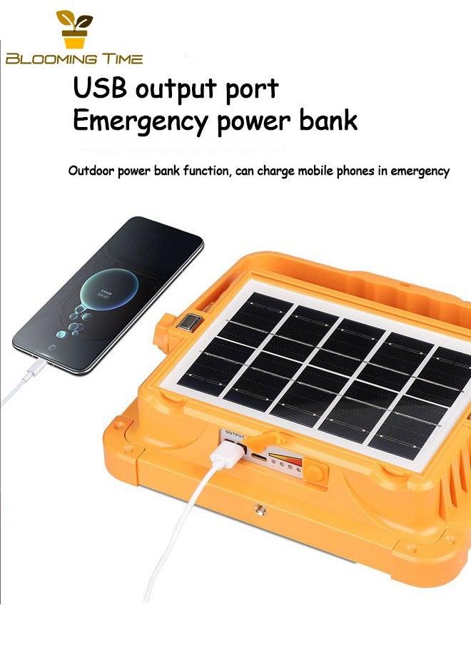 Solar portable small yellow Light, Multi-function Solar Light, Power Bank, Mobile Portable, Long Battery Life, Multi-Function USB Emergency Lighting Flood Light