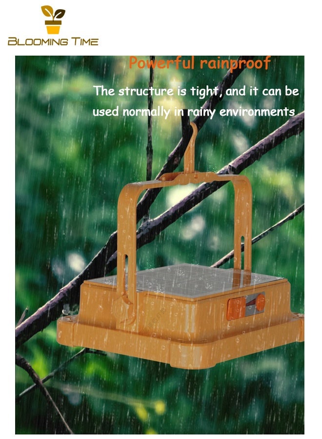 بلومنغ تايم الطاقة الشمسية المحمولة ضوء أصفر صغير ، متعددة الوظائف ضوء الشمسية ، بنك الطاقة ، المحمول المحمولة ، عمر البطارية الطويل ، متعددة الوظائف أوسب الإضاءة في حالات الطوارئ ضوء الفيضانات - Image 5