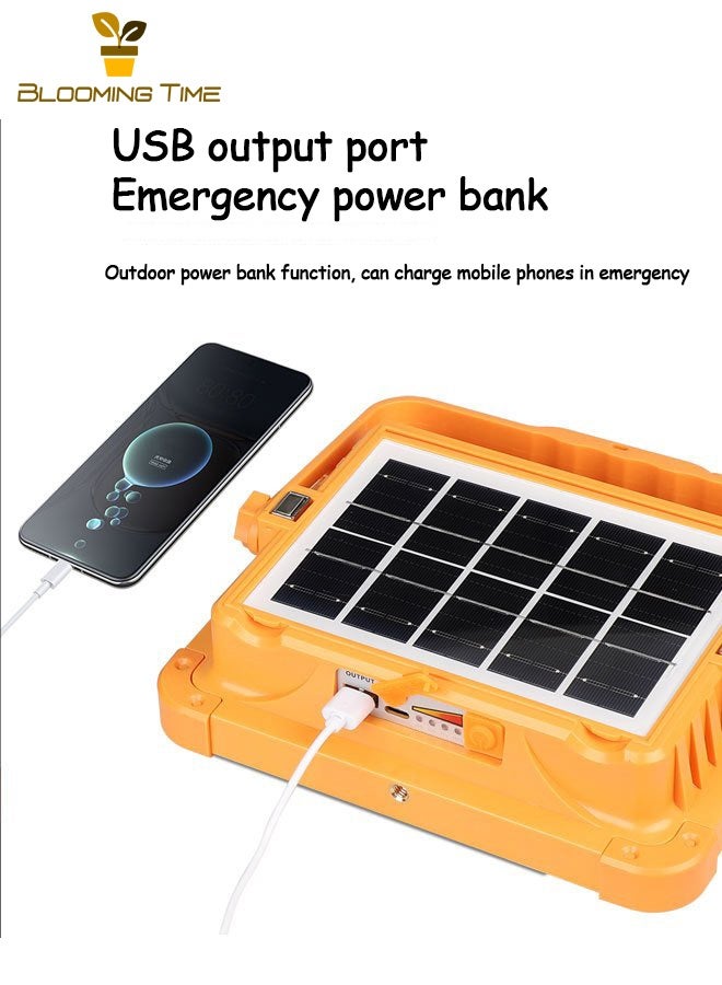 بلومنغ تايم الطاقة الشمسية المحمولة ضوء أصفر صغير ، متعددة الوظائف ضوء الشمسية ، بنك الطاقة ، المحمول المحمولة ، عمر البطارية الطويل ، متعددة الوظائف أوسب الإضاءة في حالات الطوارئ ضوء الفيضانات - Image 4